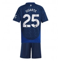 Manchester United Manuel Ugarte #25 Auswärts Trikotsatz Kinder 2024-25 Kurzarm (+ Kurze Hosen)